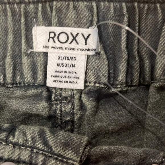 #2380 NWT ROXY Grn Cotton Jean Mini - Picture 9 of 10